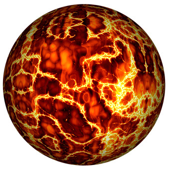 Fiery Orange Lava Texture Ball