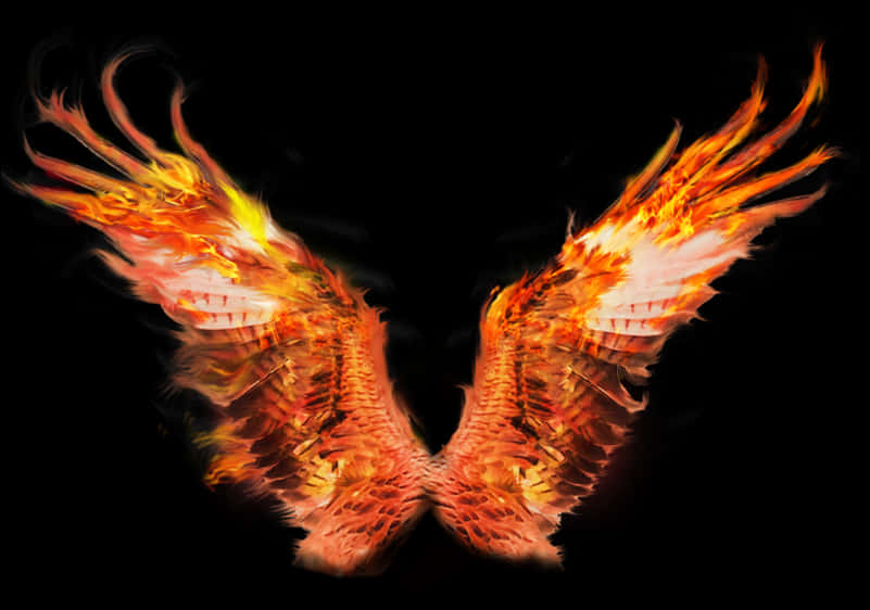 Fiery Phoenix Wings Artwork