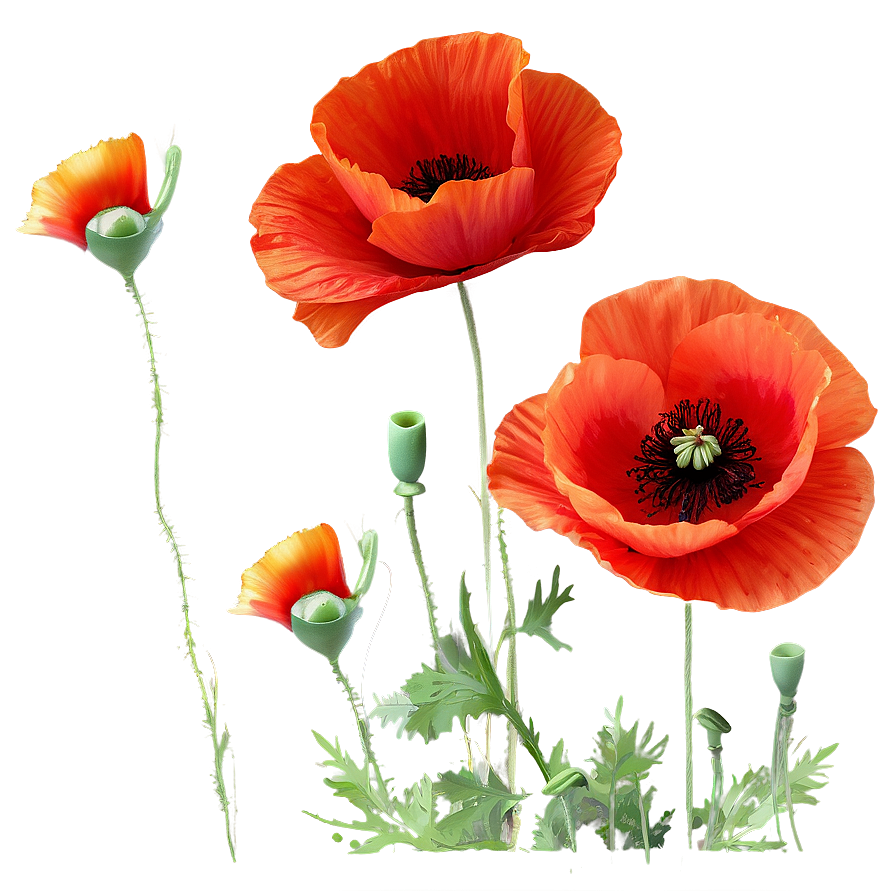 Fiery Red Poppies Image Png Dcl