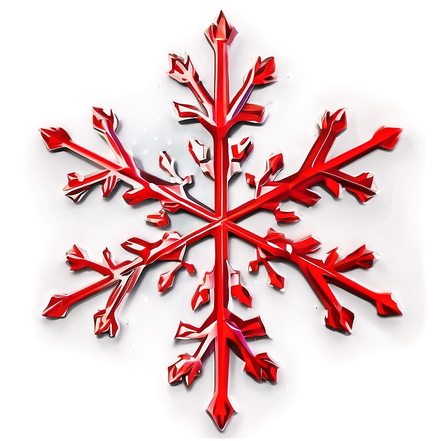 Fiery Red Snowflake Design Png 59