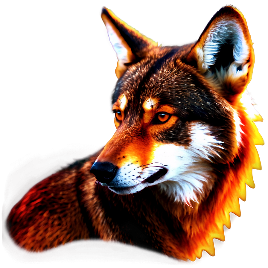 Fiery Red Wolf Art Png 98