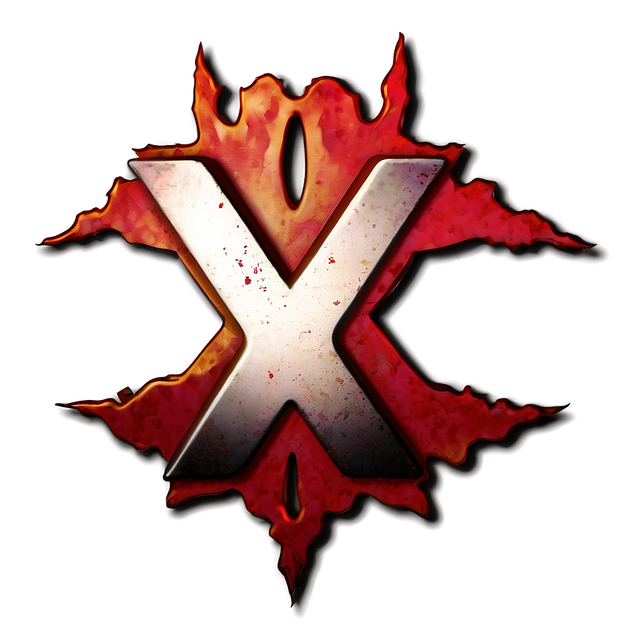 Fiery Red X Emblem Png 43