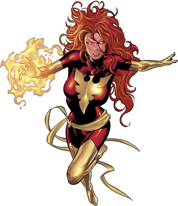 Fiery Redhead Superhero Illustration