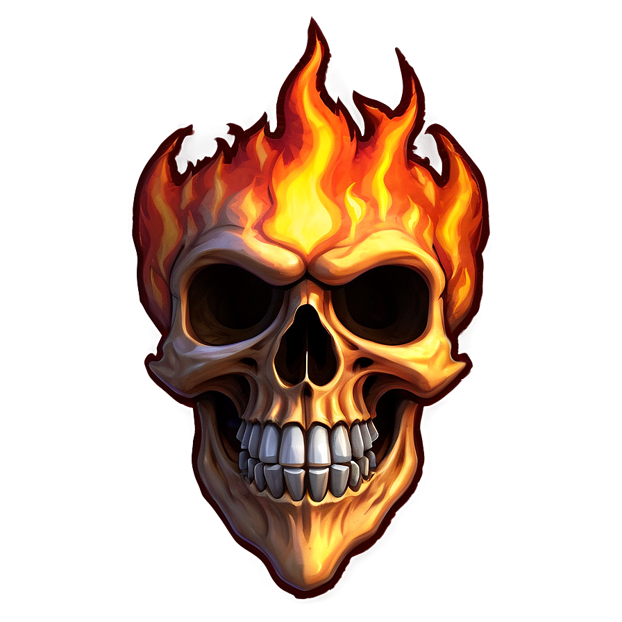 Fiery Skull Emblem Png 06252024