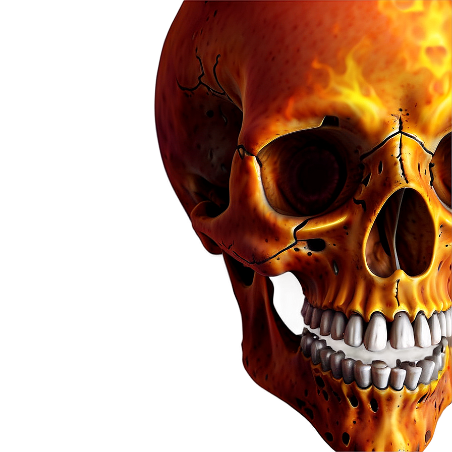 Fiery Skull Illustration Png D