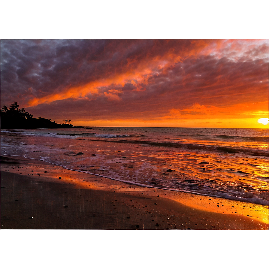 Fiery Sunset At The Beach Png 06112024