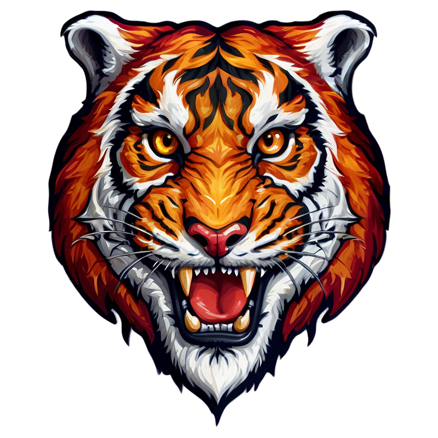 Fiery Tiger Face Emblem Png Vir