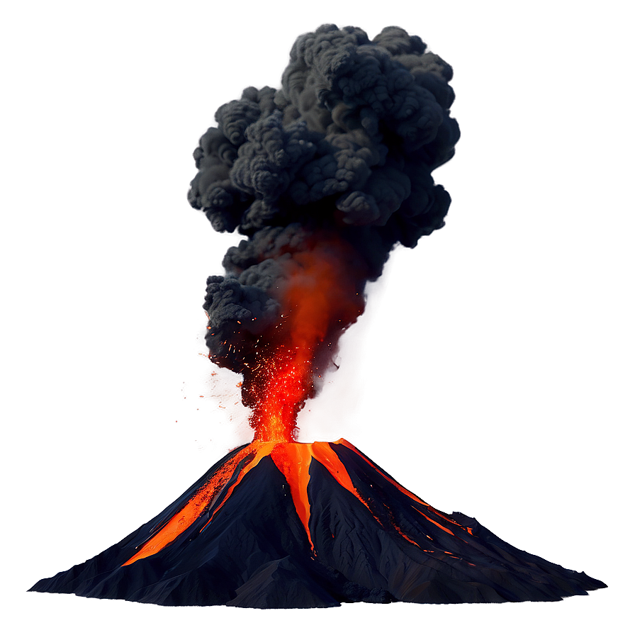 Fiery Volcano Eruption Landscape Png 06232024