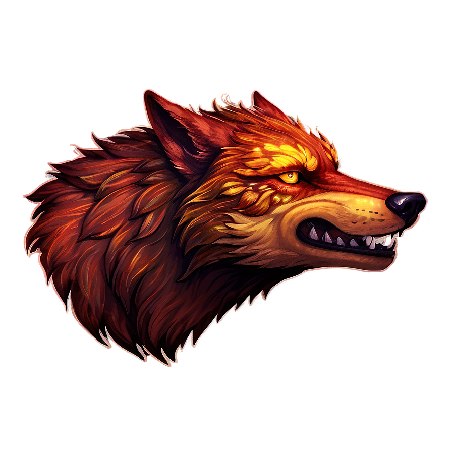 Fiery Wolf Head Animation Png Ykj