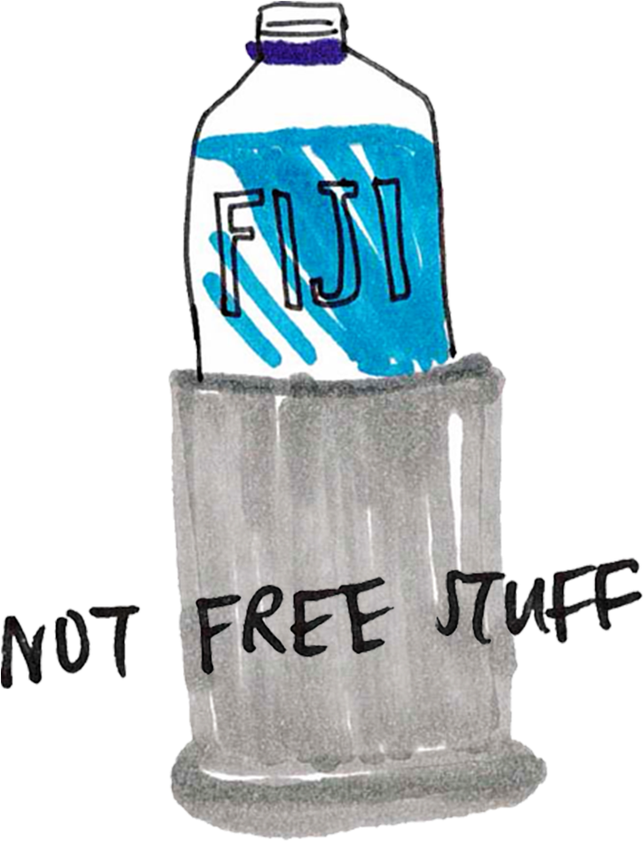 Fiji Water Bottle Illustration PNG with transparent background