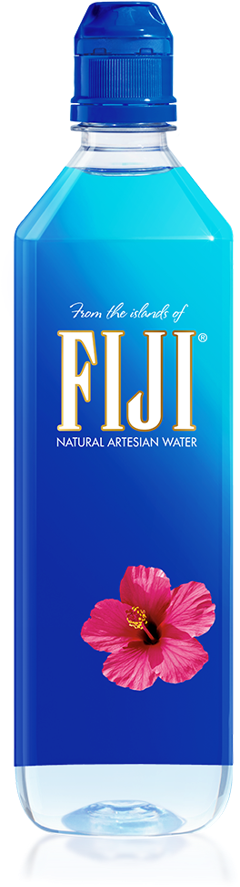 Fiji Water Bottlewith Hibiscus Flower