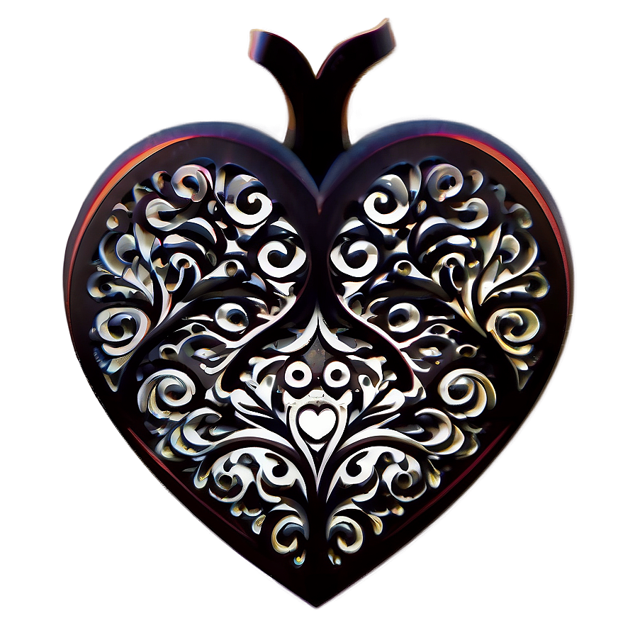 Filigree Heart Silhouette Png 06212024