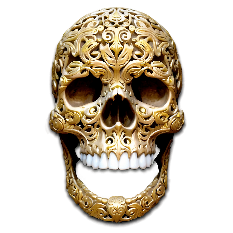 Filigree Skull Graphic Png 34