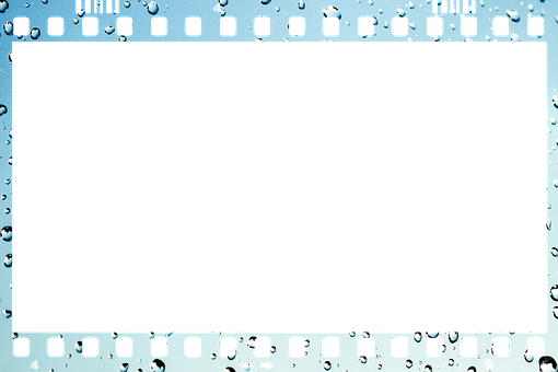 Film Strip Framewith Water Drops PNG with transparent background