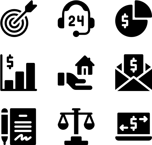Financial Services Icons Set PNG with transparent background