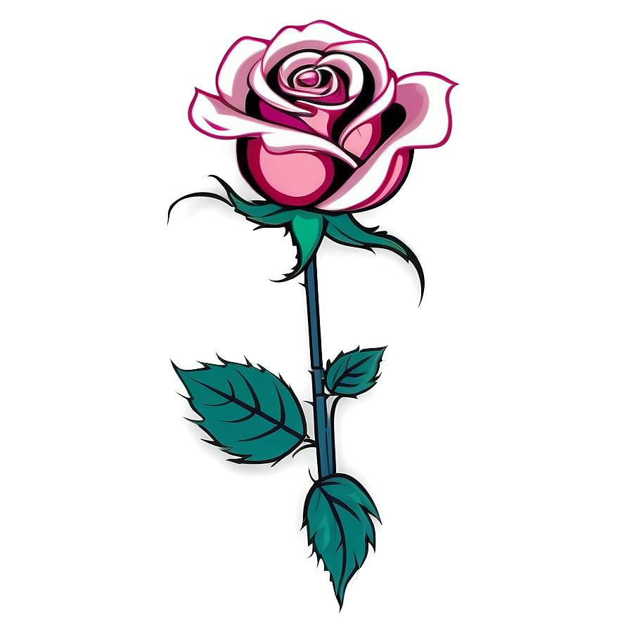 Fine Line Rose Tattoo Visual Png 66