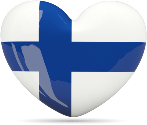 Finnish Flag Heart Shaped Icon