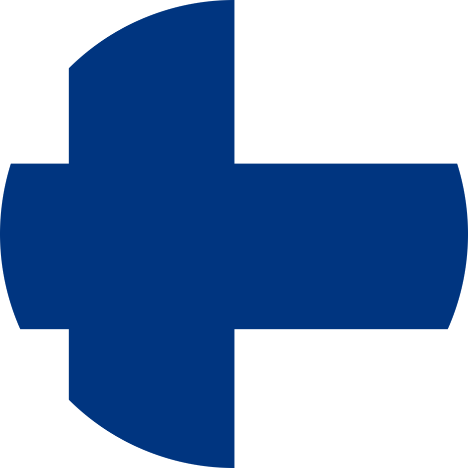 Finnish Flag Symbol Blue Cross White Background