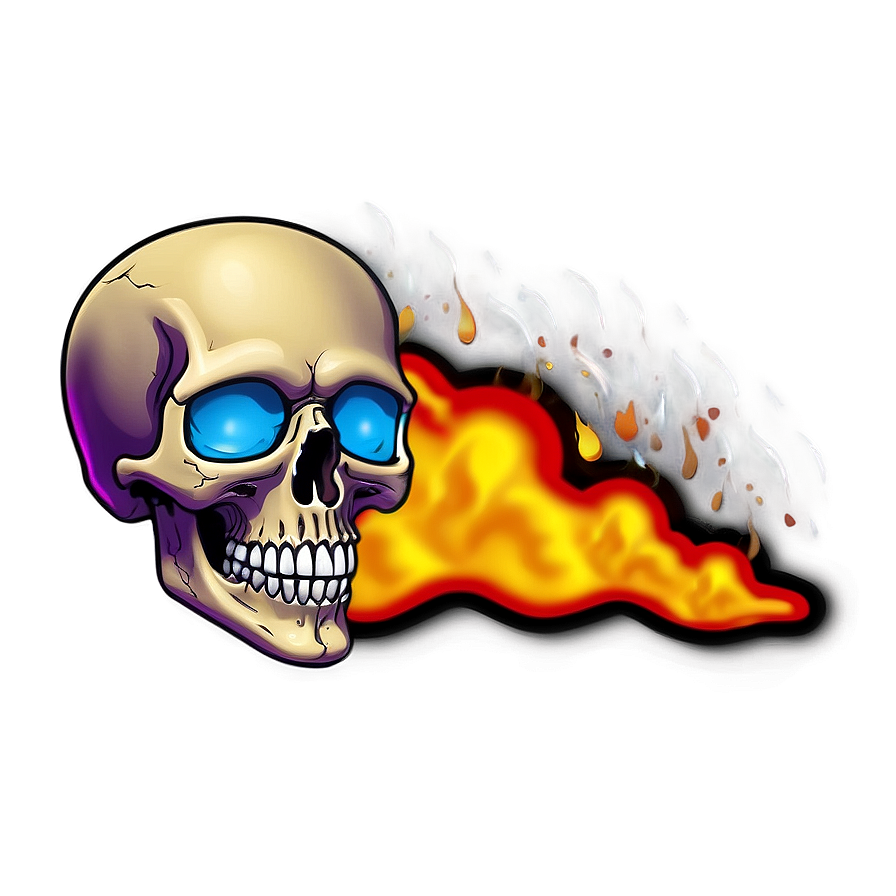 Fire Blaze Skull Art Png Djr52