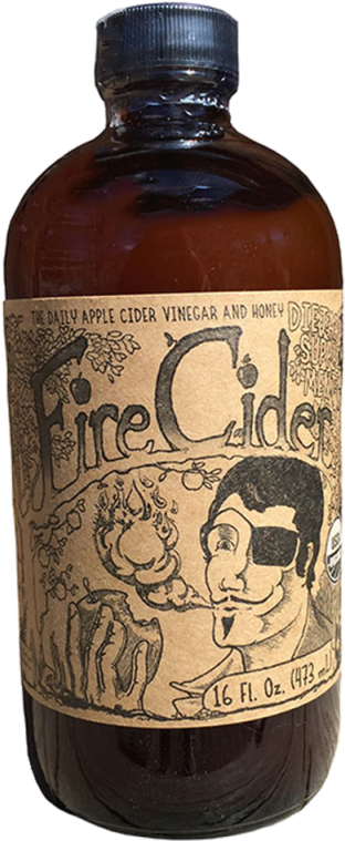 Fire Cider Apple Vinegar Honey Bottle PNG with transparent background