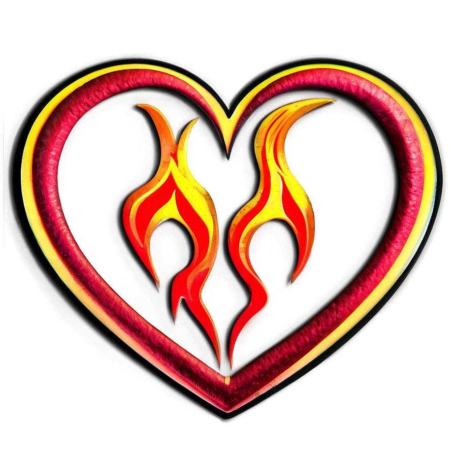 Fire Heart Outline Png 05252024