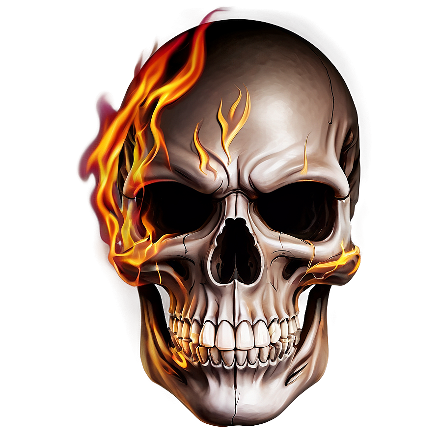 Fire Skull Face Illustration Png 06272024