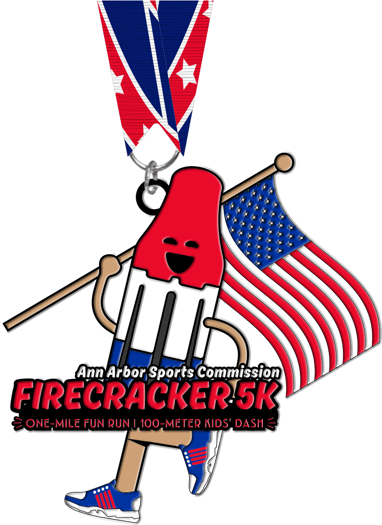 Firecracker5 K Medal Illustration