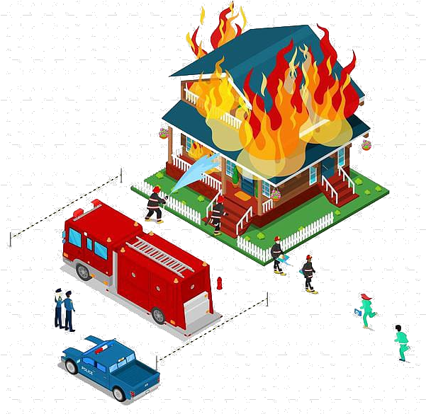 Fire Station Firefighter Structure Fireman Transparent - Firefighter House Fire Clipart, HD Png Download PNG with transparent background