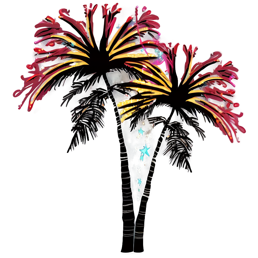 Fireworks And Palms Png 75