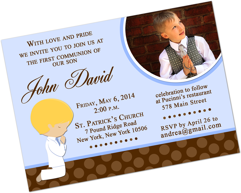 First Communion Invitation Card