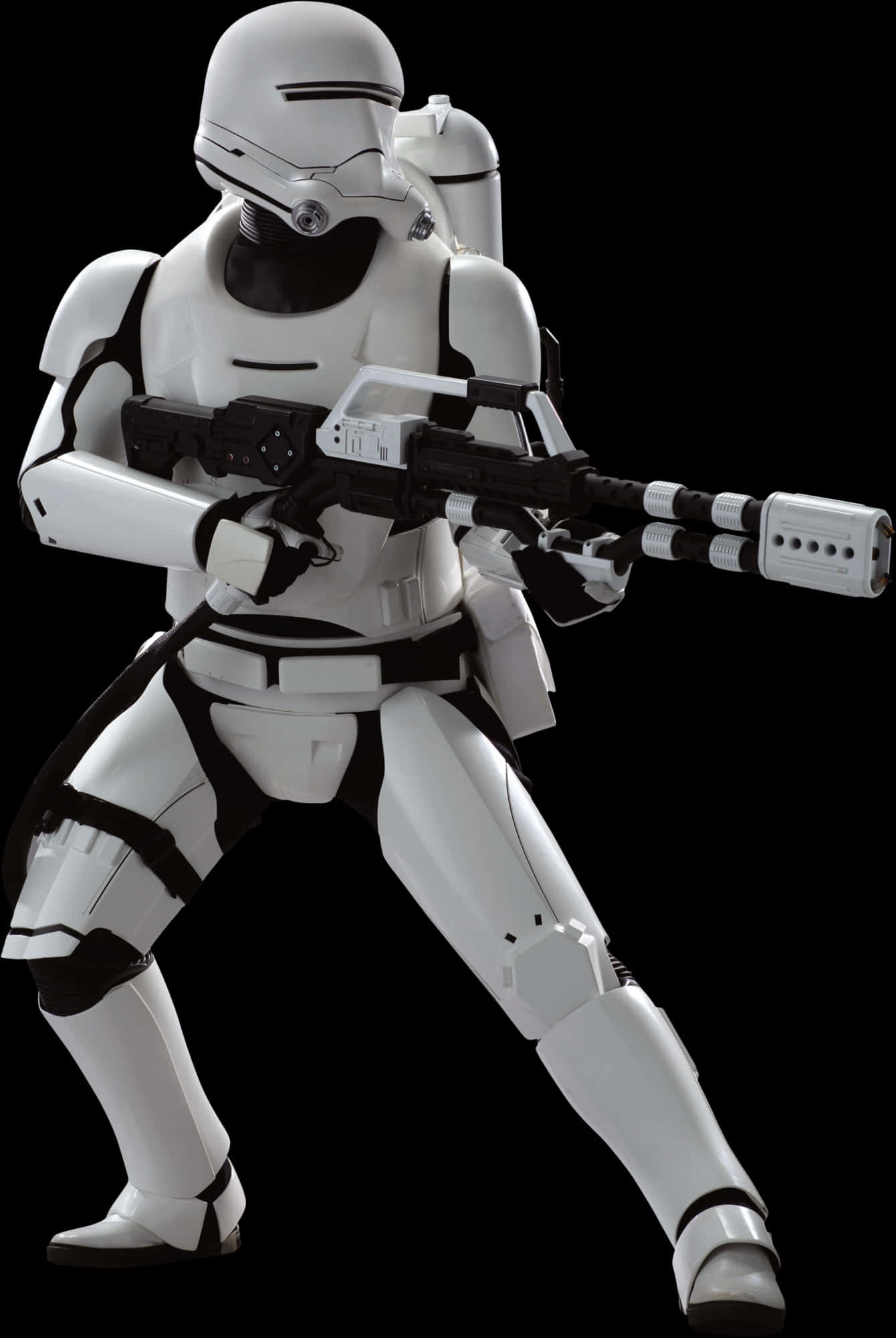 First Order Stormtrooper Ready Position PNG with transparent background
