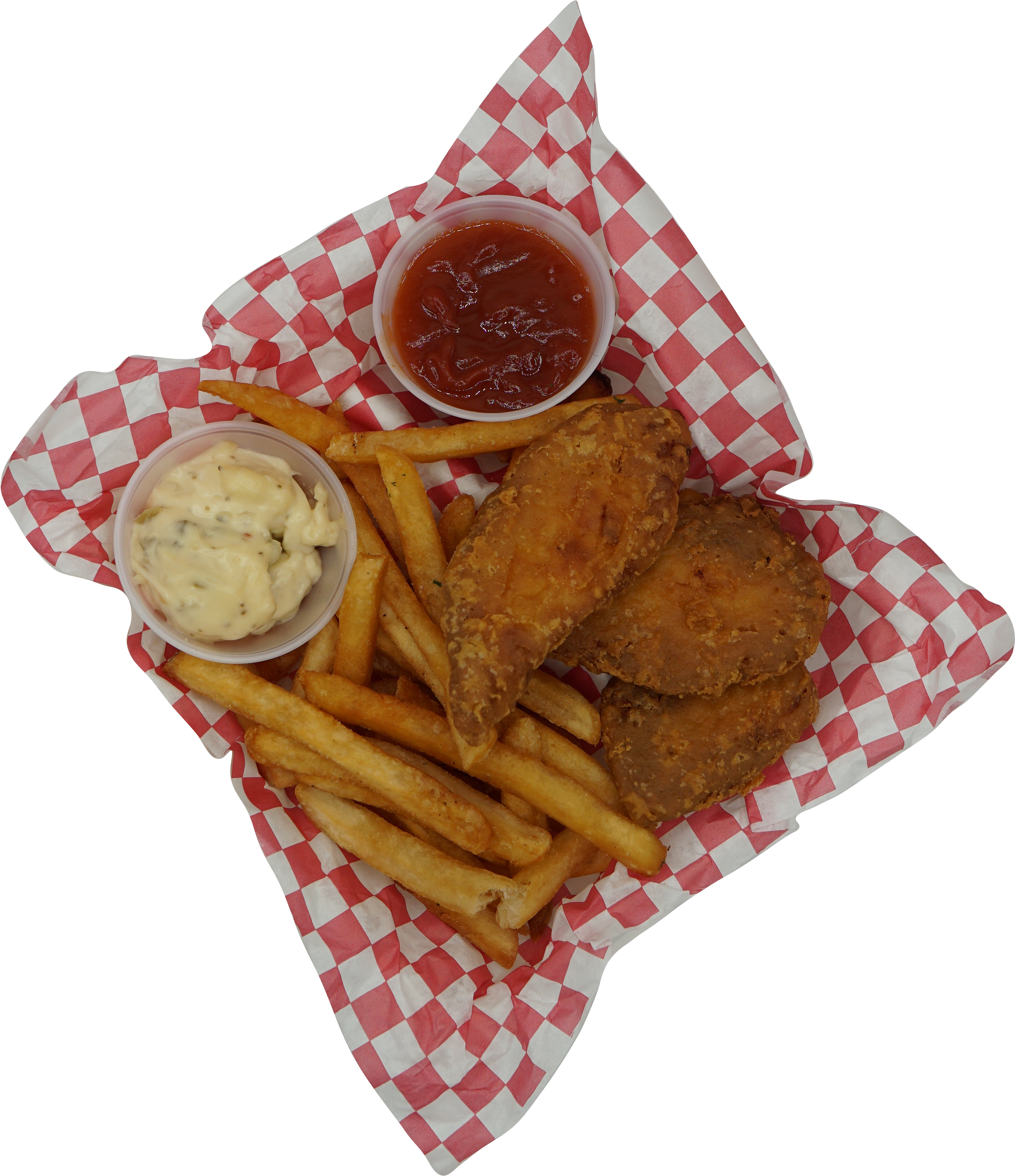 Fish_and_ Chips_with_ Dips PNG with transparent background