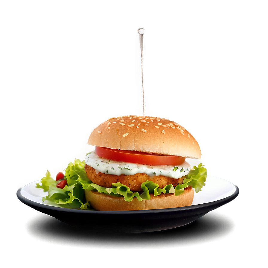 Fish Burger With Tartar Sauce Png 81