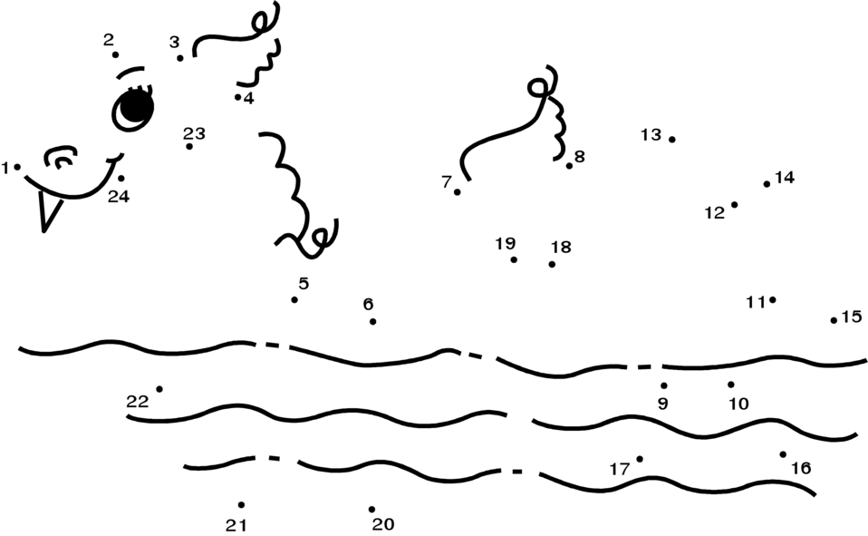 Fish Connect The Dots Activity PNG with transparent background