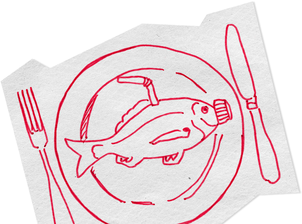 Fish Dinner Sketch Artwork