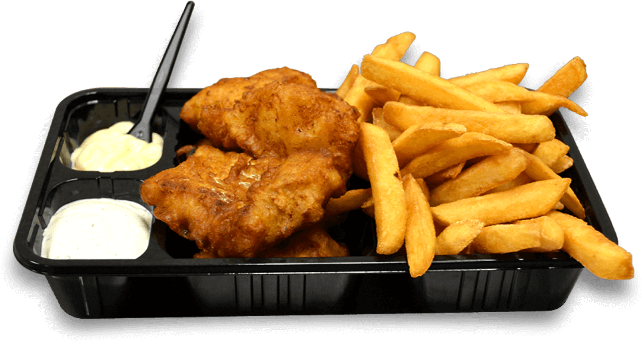 Fishand Chips Meal Platter PNG with transparent background