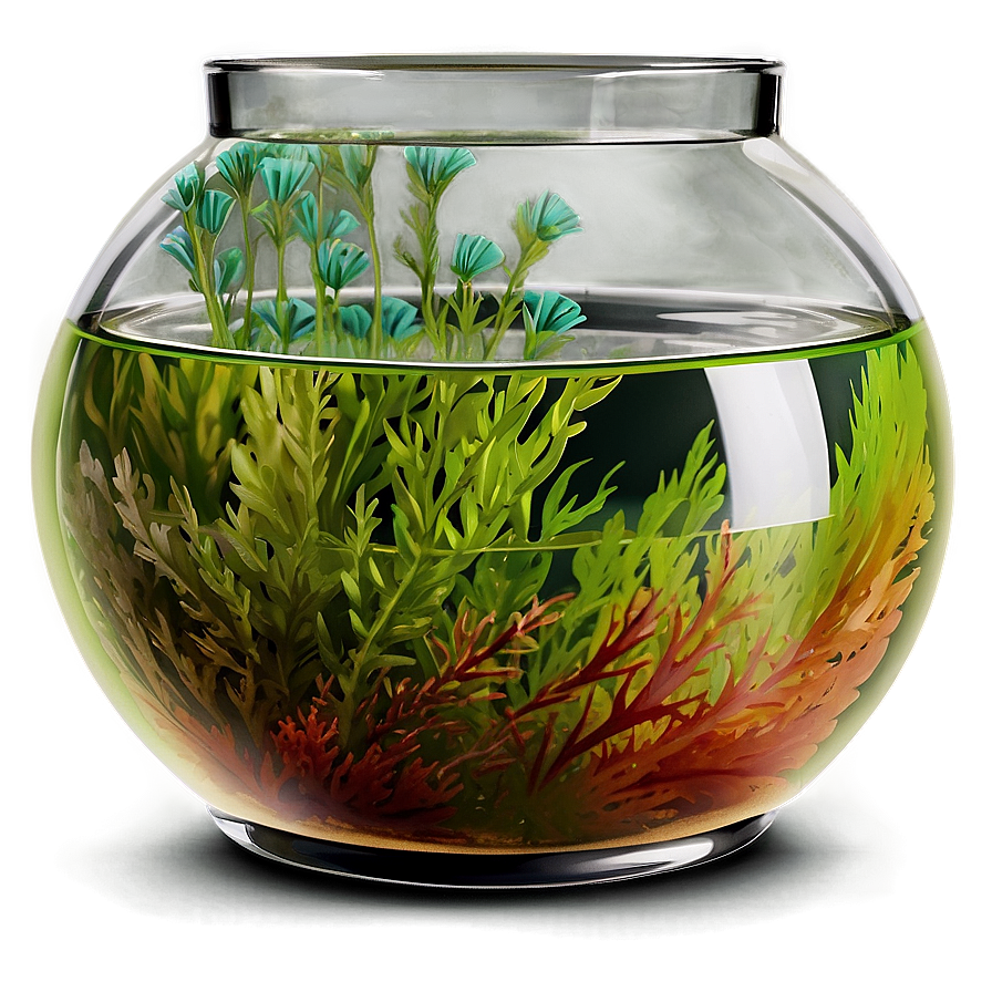 Fishbowl With Algae Png 11