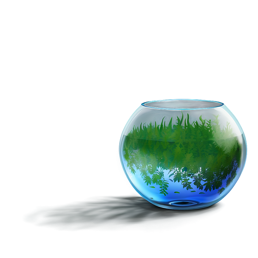 Fishbowl With Algae Png 76