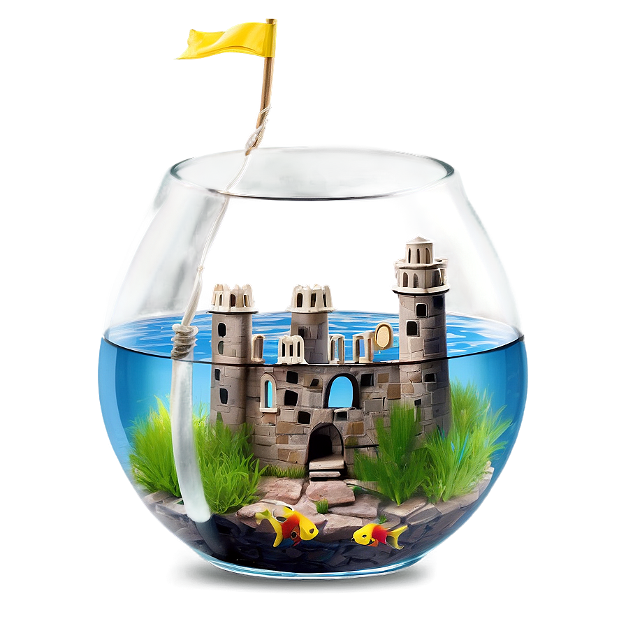 Fishbowl With Castle Png Hjm73