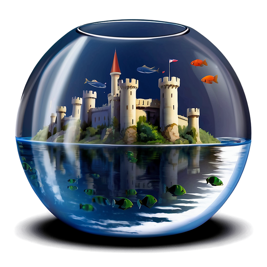 Fishbowl With Castle Png Kkd93