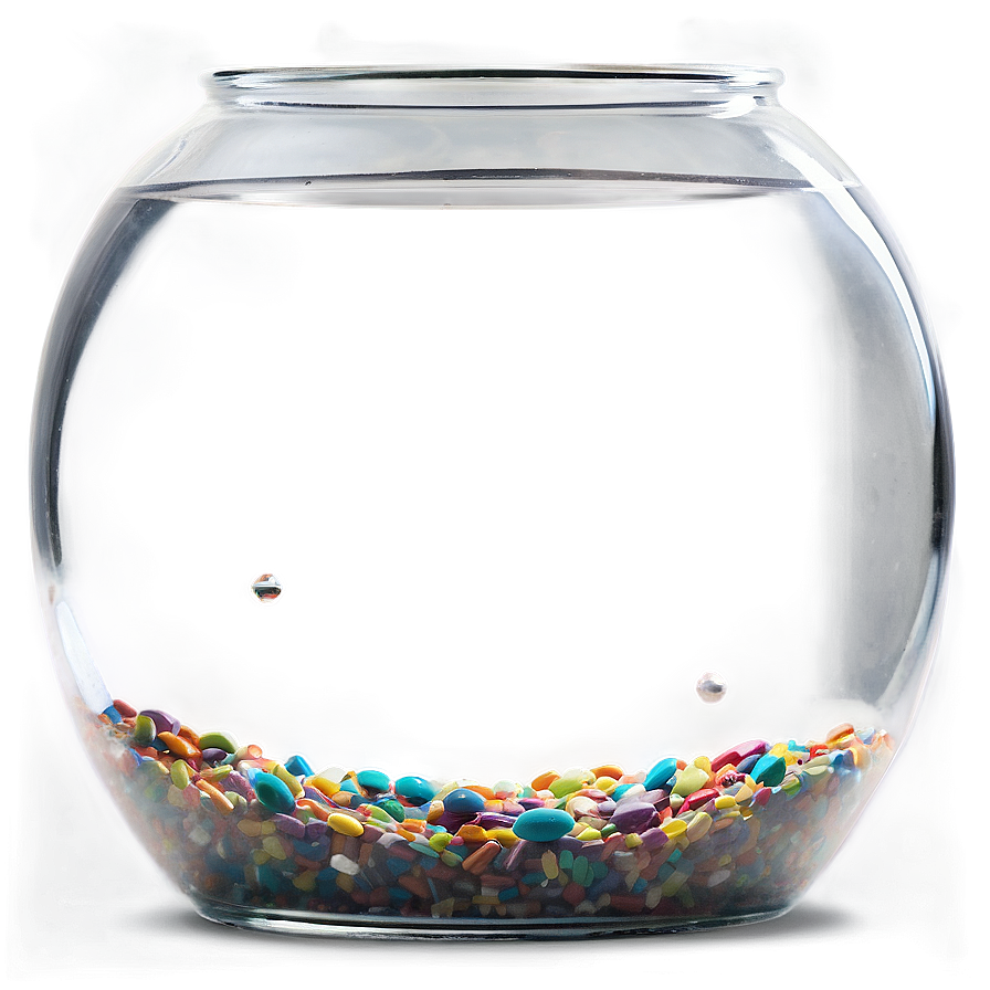 Fishbowl With Colored Gravel Png 1