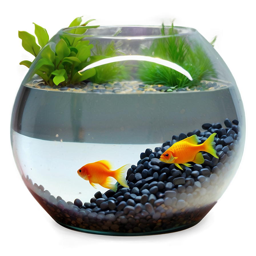 Fishbowl With Colored Gravel Png 84