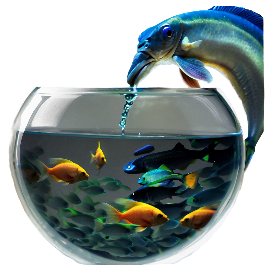 Fishbowl With Feeding Fish Png 18