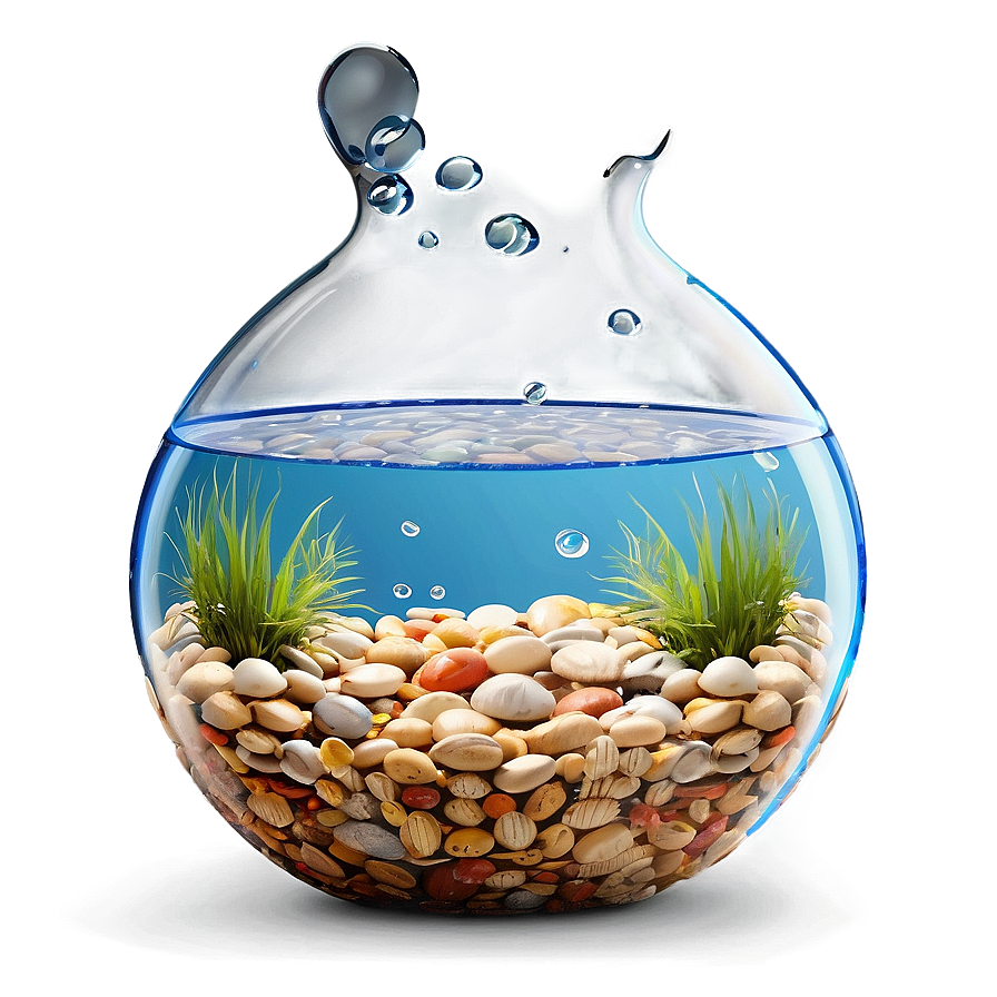 Fishbowl with Pebbles PNG 06212024 PNG image with a transparent background, free high-resolution download