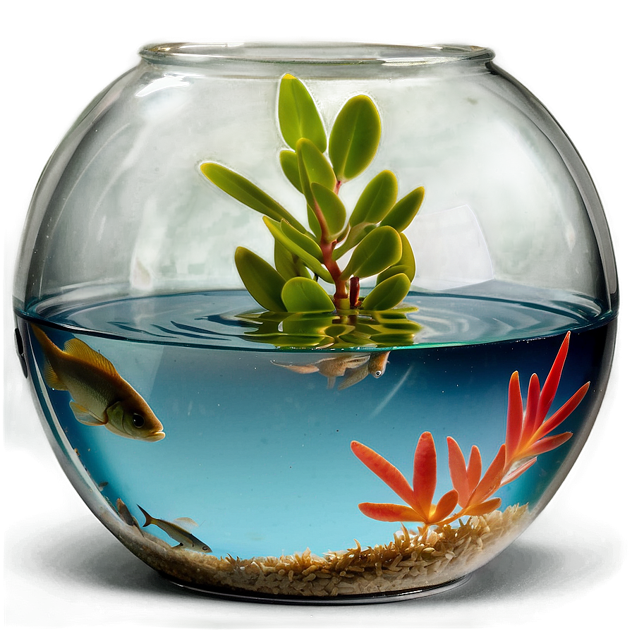 Fishbowl with Plant PNG txu PNG image with a transparent background, free high-resolution download