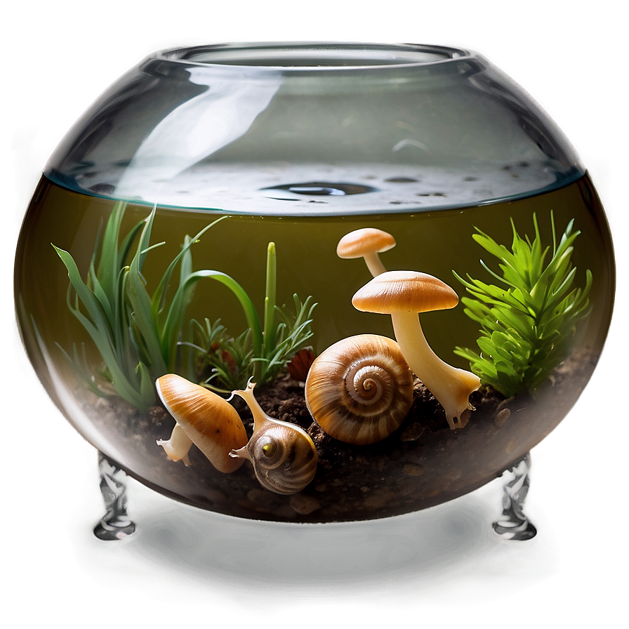 Fishbowl With Snails Png Rxd