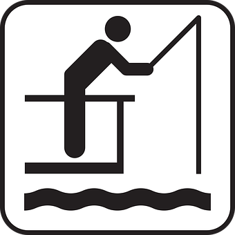 Fishing Activity Sign PNG with transparent background