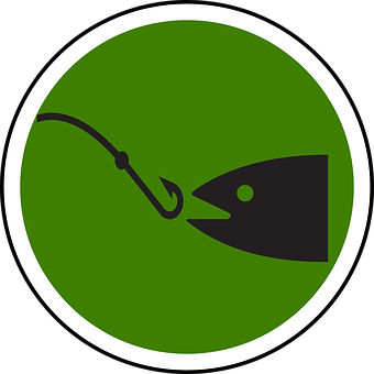 Fishing Hookand Fish Icon PNG with transparent background