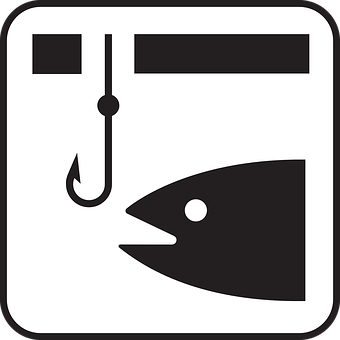 Fishing Hookand Fish Icon PNG with transparent background