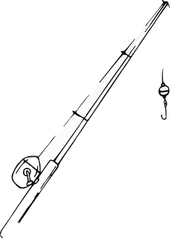 Fishing Rod Silhouette PNG with transparent background